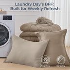 HEVUMYI Khaki & Linen Twin-XL Comforter Set - 5-Piece All Season Bed in a Bag Twin-XL, Ultra Soft Bedding Set with Comforter, Flat Sheet, Fitted Sheet, Pillowcases, Pillow Shams