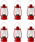 (6 Pcs-5.1in) Mini Red Lanterns for Christmas Decor, Lightweight Portable Small LED Lanterns Decorative Indoor & Outdoor Hanging Ornaments for Weddings Party Halloween Classroom Decorations