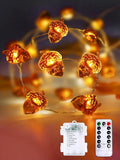 Fall Decor Acorn Fairy Lights Battery Operated with Remote, 10ft 30LED Acorn Fall Lights String 8 Modes & Timer Waterproof Outdoor Indoor for Thanksgiving Autumn Harvest Garland Halloween Decorations