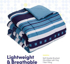 Sweet Home Collection 7 Piece Comforter Set Bag Solid Color All Season Soft Down Alternative Blanket & Luxurious Microfiber Bed Sheets, Marino, Twin