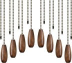 8 Pieces Ceiling Fan Pull Chains Extender Wooden Pendant Pull Chain Extension for Ceiling Light Lamp Fan(Walnut Color)