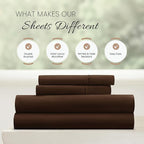 Linen Market Brushed Microfiber Queen Sheet Set 4 Piece – Oeko-TEX Certified Ultra Soft & Wrinkle-Free - 16" Deep Pocket Sheets - Easy Care Queen Size - Chocolate