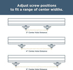 Franklin Brass Adjusta-Pull (5-Pack) Adjustable Drawer Pulls | Fits 2 to 8-13/16 Inch Hole Centers | Matte Black Cabinet Handles| Modern Arch P43971K-FB-CP
