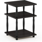 Furinno Turn-N-Tube Easy Assembly Multipurpose End Table / Side Table / Sofa Table / Nightstand, Classic Tubes, French Oak Grey/Black