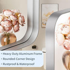22×30 Silver Bathroom Vanity Mirror for Over Sink - Rectangle Framed Mirrors for Wall with Tempered Glass & Rounded Corners for Bedroom, Living Room, Horizontal/Vertical, Modern Farmhouse