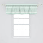 Ambesonne Pastel Window Valance, Horizontal Wavy Lines White Striped Abstract Soft Toned Nautical Art Display, Curtain Valance for Kitchen Bedroom Decor with Rod Pocket, 54" X 18", Almond Green White