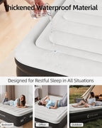 CHILLSUN 2025 Upgraded King Air Mattress with Built in Pump, 18" Raised Comfort Blow up Mattress, Luxury Air Bed Inflatable Mattress for Guests & Home, Colchones Inflables AirBed 750lbs Max