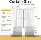 Chyhomenyc Black Sheer Window Curtain Panels 54 Inch 2 Panels, Light Filtering Solid Voile Curtains Drapes for Small Window/Bathroom/Living Room/Bedroom, Rod Pocket, Each 42Wx54L