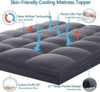 CHOKIT Twin Mattress Topper, Extra Thick Pillow Top Mattress Pad for Back Pain Relief, Cooling Bed Topper Mattress Cover with 8-21 Inch Deep Pocket