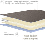 MAXYOYO Japanese Floor Mattress Futon Mattress, 4" Thicken Tatami Mat Sleeping Pad Foldable Roll Up Mat Boys Girls Dormitory Pad Kids Floor Lounger Pillow Bed, Charcoal Grey, Queen Size