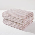 Exclusivo Mezcla Fleece Bed Blanket King Size, Super Soft and Warm Blankets for Couch, Sofa and Bed Waffle Textured, Cozy, Fuzzy and Lightweight (Mixed Camel, 90x104 Inches)