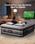 OhGeni 20" Raised King Air Mattress with Built in Pump, Luxury Real Bed Height Blow up Mattress, 3-4 Persons Inflatable Mattress for Guests & Family Party, Ideal for Elder People, 700lbs