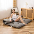 MAXYOYO Japanese Floor Mattress Futon Mattress, Thicken Tatami Mat Sleeping Pad Foldable Roll Up Mat for Boys Girls Dormitory Kids Floor Bed, Charcoal Grey, Twin