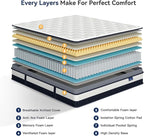 Vesgantti Twin XL Mattress 12 Inch Innerspring Multilayer Hybrid XL Twin Mattress - Ergonomic Design with Memory Foam and Pocket Spring Mattresses Twin XL Size - Box Top Series Medium Firm Feel