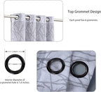 BONZER Mix and Match Curtains - 2 Pieces Branch Print Sheer Curtains and 2 Pieces Blackout Curtains for Bedroom Living Room Grommet Window Drapes, 54x63 Inch/Panel, Light Grey, Set of 4 Panels