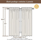 Chyhomenyc Taupe Sheer Curtains 63 Inch Length 2 Panels, Light Filtering Airy Rod Pocket Window Curtain Treatment Drapes for Bedroom Living, Each 42Wx63L Inches