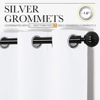 NICETOWN Window Curtains 86 inches Long - (Pure White) 55 by 86 inches, 1 Pair, 50% Light Blocking Grommet Drapes/Draperies for Living Room