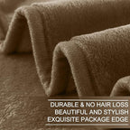 Fleece Blankets for All Season - Premium Lightweight Anti-Static Throw for King Size Bed Extra Soft Brush Fabric Warm Sofa Thermal Blanket 90" x 108"(Taupe)