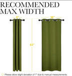 NICETOWN Christmas Window Decoration Thermal Insulated Solid Grommet Blackout Curtains/Drapes for Living Room (1 Pair, 42 by 63 inches, Olive Green)