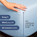 King 6 Piece Sheet Set - Comfy Breathable & Cooling - Ultra-Soft Hotel Luxury Bedding Set with 8-16 Inch Deep Pockets - 1 Flat & 1 Fitted Sheet & 4 Pillowcases - Wrinkle Free & Easy Care - Baby Blue