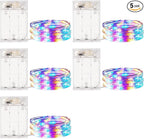 Minetom Fairy Lights Battery Operated, 5 Pack 7 FT 20 LED String Lights with Timer, Waterproof Silver Wire Fairy Lights for Bedroom Christmas Home Party Wedding Decorations, Multicolor