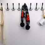 Dseap Coat Rack Wall Mount - 29.5” Long 8-Tri-Hooks Heavy Duty Coat Hanger Rail Wall Hooks for Hanging Coats Hats Clothing Clothes Purse Mudroom Entryway, White & Black, Pack of 2