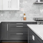 Ravinte Brushed Nickel Cabinet Handles 15 Pack 8 inch Satin Nickel Square Cabinet Pulls Silver Hardware for Kitchen Cabinets 11 inch Overall Length Stainless Steel Drawer Pulls