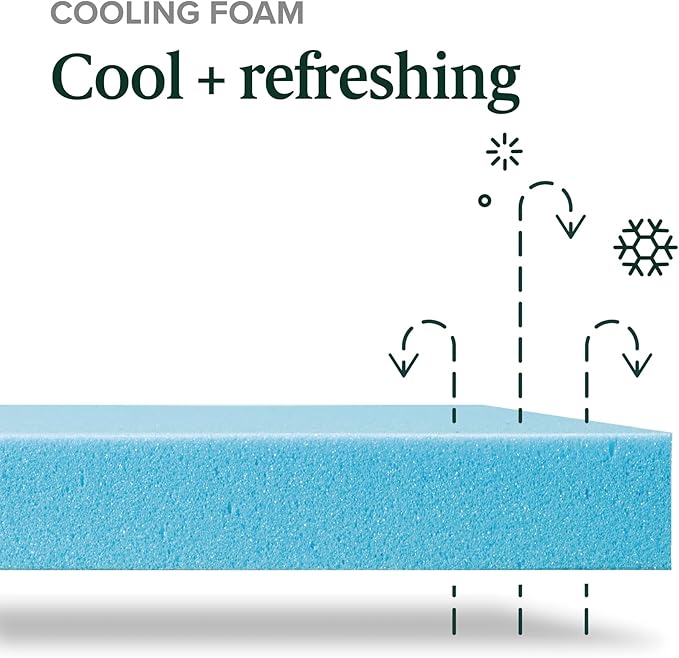 ZINUS 6 Inch Green Tea Cooling Memory Foam Mattress [New Version], Twin, Fiberglass Free, Medium Firmness, Cooling Gel Foam, Certified Safe Foams & Fabric, Mattress in A Box