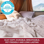 Mellanni RV Short Queen Sheets - 4 PC Iconic Collection Bedding - Hotel Luxury, Extra Soft, Cooling Bed Sheets - Deep Pocket up to 10 inch (RV/Short Queen, Brick Red)