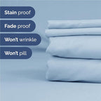 Full 6 Piece Sheet Set - Comfy Breathable & Cooling - Ultra Soft Hotel Luxury Bedding Set w/ 8-16 Inch Deep Pockets - 1 Flat & 1 Fitted Sheet & 4 Pillowcases - Wrinkle Free and Easy Care - Sky Blue