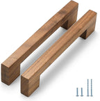 Walnut Square 7-1/2in 2 pcs Wooden Drawer Pulls Handle pulls for cabinets Kitchen Cabinet Drawer pulls Cabinet Door Pull