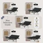 Sven and Son Essential Adjustable Bed Base (Frame Only), Easy Assembly, Head and Foot Lift, Memory Positions, Zero Gravity, Wireless Remote - Split King