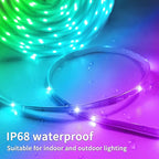 100ft Outdoor LED Strip Lights Waterproof,IP68 Outside Led Light Strips Waterproof with APP/Remote Control,Music Sync RGB Exterior Led Rope Lights for Bedroom roof Garden Staircase Parties