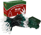 KOUQIYA Battery Operated Christmas Lights 2 Pack, 17ft 50 LED Mini String Light with Auto-Timer 8 Modes Waterproof (Warm White)