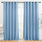 NICETOWN Room Darkening Blue Curtains 102 inches Long 2 Panels, Grommet Thermal Curtains Light & Sound Reducing Window Treatments for Living Room/Bedroom, W66 x L102
