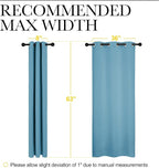 NICETOWN Window Treatment Thermal Insulated Solid Grommet Room Darkening Curtains/Drapes for Bedroom (Set of 2 Panels, 42 by 63 inches Long, Teal Blue=Light Blue)
