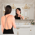 LOAAO 72x36 Inch White Metal Framed Bathroom Mirror for Wall, White Bathroom Vanity Mirror Farmhouse, Large Rounded Rectangle Mirror, Anti-Rust, Tempered Glass, Hangs Horizontally or Vertically
