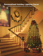 Govee Christmas Tree Lights, Smart RGBIC 480 LEDs Christmas Lights, 6.6ft × 24 String Lights for Holiday Decorations, Music Sync, Voice and APP Control, 60+ Scene Modes, Green Wire, Adapter