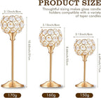 Crystal Candle Holders Set of 16 for Wedding Centerpieces Gold Or Silver Candle Holders Bulk Decorative Tealight Candle Holder for Wedding, Party,Table Centerpieces Decoration (Golden, 4Sets(12 Pcs))