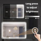 55"X36" LED Bathroom Mirror with Front Lights and Backlit, Anti-Fog, Dimmable, Shatter-Proof Tempered Glass, Lighted Bathroom Vanity Mirror for Wall with 3 Colors, Memory Function
