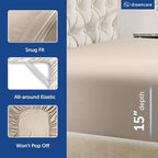 DREAMCARE King Size Sheets Set – 6 pcs Cooling Bed Sheets – up to 15” Deep Pocket King Sheet Set – 2500 Supreme Collection – Extra Soft 100% Brushed Microfiber Hotel Luxury with Side Pocket – Beige