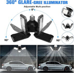 LED Garage Lights 2 Pack -80W, 8000LM 6500K Led Shop Light with 3 Deformable Panels, Basement Barn Light Garage Ceiling Lights, E26 for Garage, Warehouse, Shop, Basement