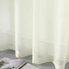 DUALIFE Cream Beige Semi Sheer Curtains for Living Room Airy Drapes with Light Filtering Window Curtain Panels for Bedroom 2 Pcs, 52X72 Inches Ivory