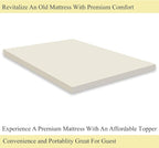 Mayton Soft 2-inch Foam Mattress Topper with Optimum Body Support | Comfortable and Breathable Bed Toppers for Mattress with Orthopedic Benefits, Helps Relieve Luber and Back Pain, Full, White
