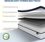 Avenco King Mattress, 10 inch King Size Mattress with Smarts™ Coil Individual Pocket Spring for Silent Sleep and Strong Edge Support, CertiPUR-US Certified, Mattresses in a Box