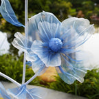 Giant Flowers for Decoration,66.9" Tall Floor Standing Life Size Silk Flower Decor - 3 Large Artificial Flowers with Stand for Wedding Reception, Party Banquet Background, Home Decor
