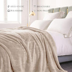 Exclusivo Mezcla Plush Fuzzy Fleece Bed Blanket King Size, Super Soft, Fluffy and Warm Blankets, Suitable for All Seasons (Camel, 90x104 Inches)
