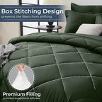 HEVUMYI Army Green Twin Comforter Set - 5-Piece All Season Bed in a Bag Twin, Ultra Soft Bedding Set with Comforter, Flat Sheet, Fitted Sheet, Pillowcases, Pillow Shams