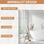 Frameless Mirror for Bathroom Vanity,14x18in Wall Mounted Mirrors for Over Sink Decorative Rectangular Frameless Mirror,With Polished Edge,Hangs Horizontally Or Vertically,Entryways,Room,Shatterproof