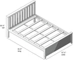 Max & Lily Full Size Bed Frame with Slatted Headboard, Solid Wood Platform Bed for Kids, No Box Spring Needed, Easy Assembly, Blue